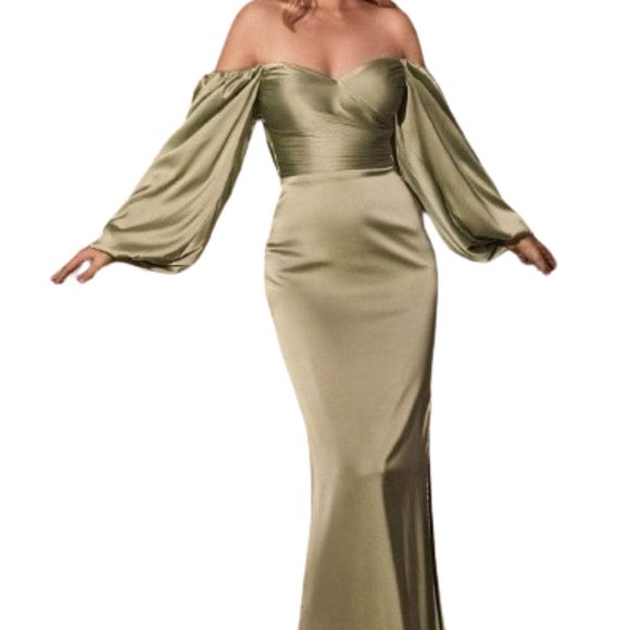 Ladivine 7482 Evening Dress Green Size 8 - Picture 2 of 7